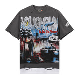 Rough play american direct injection street printing hot diamond pure cotton t-shirt g