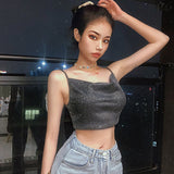 Women Halter Tops Spring and Summer Women's Clothing Slim Fit Midriff-Baring Camisole