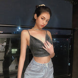 Women Halter Tops Spring and Summer Women's Clothing Slim Fit Midriff-Baring Camisole