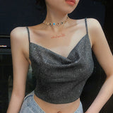 Women Halter Tops Spring and Summer Women's Clothing Slim Fit Midriff-Baring Camisole