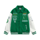 Varsity Jacket Vintage Towel Embroidery Baseball Uniform Loose