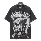 Men's t-shirt short sleeve hot diamond printing g pure cotton hip hop street printing