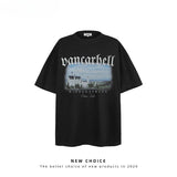 American vintage street T-shirt retro men's summer loose casual top