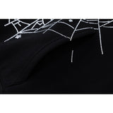 Hip-hop hoodie american style hoodie spider web letter hot diamond fleece-linedloose hooded sweatshirtoutwear
