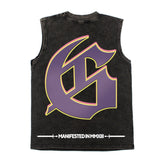 Hip hop tank top american skull vest niche design trendy street sweatshirt summer sleeveless t-shirt