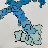 Off OW White Hoodie Blue dissolving water droplets