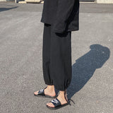 Men Sweatpants Cotton Linen Pants Men's Loose Straight All-Matching Summer