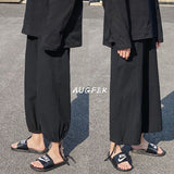 Men Sweatpants Men Loose Straight Ankle-Tied All-Matching Summer