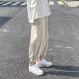 Men Sweatpants Cotton Linen Pants Men's Loose Straight All-Matching Summer