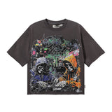Bkys hot diamond washed pure cotton direct injection hip hop printed t-shirt g