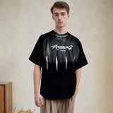 Men T Shirts Retro Short Sleeve T-shirt Men and Women Loose