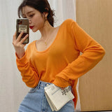 Women Long Sleeve Shirt Spring and Autumn Long Sleeve Bottoming Shirt T-shirt Top for Women