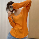Women Long Sleeve Shirt Spring and Autumn Long Sleeve Bottoming Shirt T-shirt Top for Women