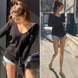 Women Long Sleeve Shirt Spring and Autumn Long Sleeve Bottoming Shirt T-shirt Top for Women