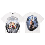 Mixed emotion cross-border t-shirt rhinestone printingg pure cottonprinting