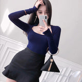 Women Long Sleeve Shirt Women Slimming Long-Sleeved T-shirt Women's Clothing