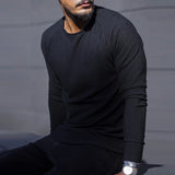 Men T Shirt Sweater Korean Style Long Sleeve Pullover Sweater for Men