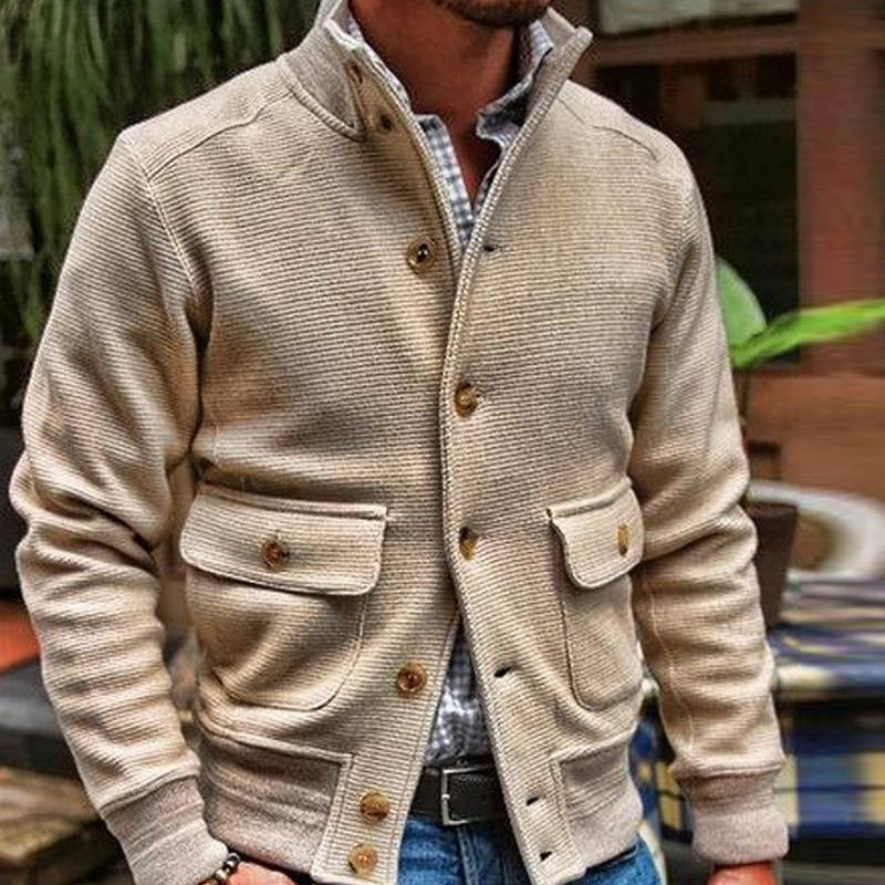 Men Jack Jacket Men Stand Collar Casual Jacket