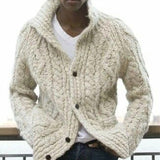 Men Sweater Men's Loose Solid Color Retro Casual Jacket