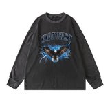 Men Long Sleeve Shirt Men's Vintage Long Sleeve T-shirt Ins Wash Water Loose Sweater