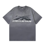 Men's short-sleeve t-shirt - washed print with hotfix rhinestones - premium cotton - high quality