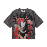 Bkys men's short-sleeve t-shirt - streetwear print, washed, rhinestone detail, 100% cotton