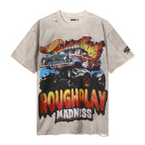 Rough play washed and hot-drilled pure cotton t-shirt g direct printing