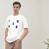 Men T Shirts Vintage Letter Print Short Sleeve
