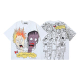 Men's short-sleeve t-shirt - washed print with hotfix rhinestones - premium cotton - high quality