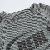 Unisex Sweatshirt Autumn Vintage Destroyed Wind Sweater