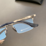 CHH Chrome Hearts Glasses Pure Titanium Ultra Light Retro Versatile Half Frame Business Myopia Glasses Frame