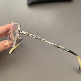 CHH Chrome Hearts Glasses Pure Titanium Square Frameless Business Myopia Glasses Frame