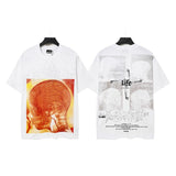 Men's t-shirt short sleeve hot diamond printing g pure cotton hip hop street printing
