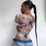 Women Jumpsuit Women's Summer Butterfly Print round Neck Long Sleeve Jumpsuit