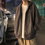 Men Hoodie Sweater Men's Hooded Zipper Hong Kong Style Casual Loose Sports Jacket