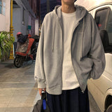 Men Hoodie Sweater Men's Hooded Zipper Hong Kong Style Casual Loose Sports Jacket