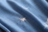Women T-shirt Denim Shirt Women's Embroidered Sun Protection Shirt Loose Short