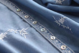 Women T-shirt Denim Shirt Women's Embroidered Sun Protection Shirt Loose Short