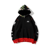 Bathing Ape Hoodie Camouflage Color Matching Men's and Women's Zipper Sweater Jacket
