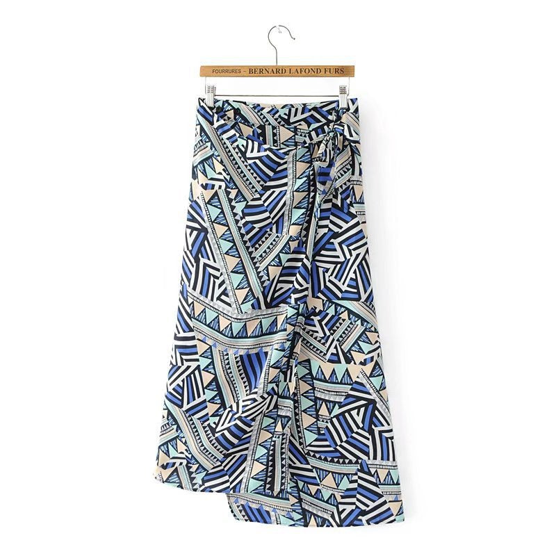 Women Skirt High Waist Slit Hip Skirt Beach Skirt