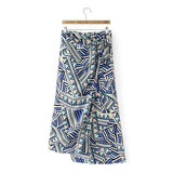 Women Skirt High Waist Slit Hip Skirt Beach Skirt