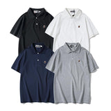 Bathing Ape T Shirt Solid Color Casual Embroidered Short-Sleeved Polo Shirt