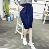 Women's Skirt Autumn Antique Dark Blue Denim Skirt