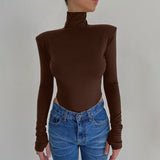 Women Jumpsuit Summer Sexy Backless Long Sleeves Turtleneck Jumpsuit