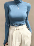 Women Long Sleeve Shirt Spring Long Sleeve T-shirt Bottoming Shirt