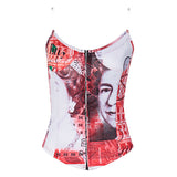 Women Halter Tops Printed Top Women's Spring and Summer Slim Fit