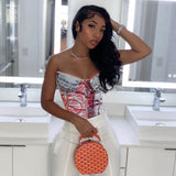 Women Halter Tops Printed Top Women's Spring and Summer Slim Fit