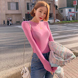 Women Long Sleeve Shirt Women's Tight Long Sleeve Bottoming Shirt