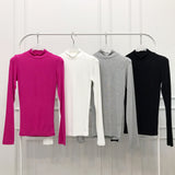 Women Long Sleeve Shirt Tight Long Sleeve Bottoming Autumn Winter Coat