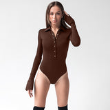Women Jumpsuit Women's Spring Clothing Lapel Long Sleeve Jumpsuit